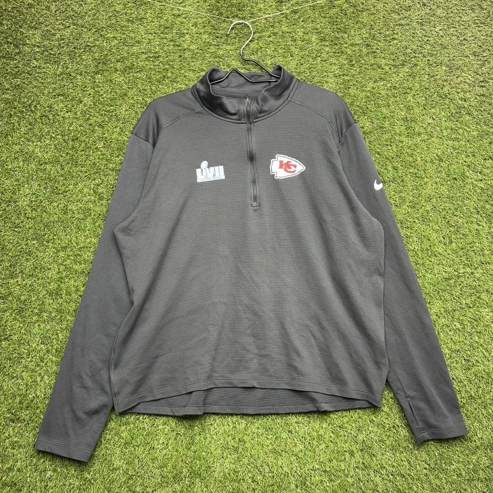 Kansas City Chiefs Nike Shirt Mens XL Super Bowl LVII Champions Pacer Half-Zip